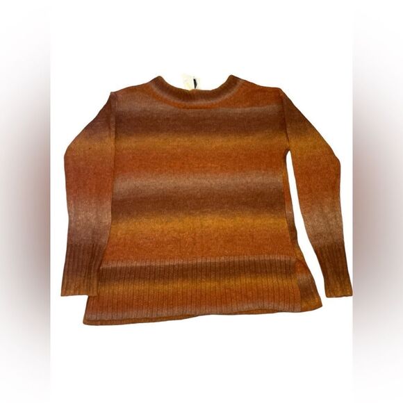 a.n.a. Sweater Womens Large Pullover Knit V-Neck Orange Long Sleeve, size L - Picture 5 of 6